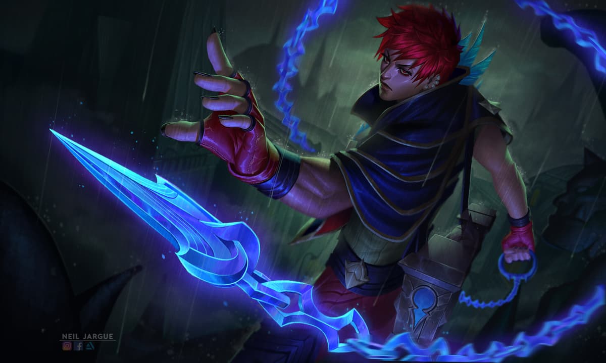 Julian MLBB wallpaper art with sword and chains