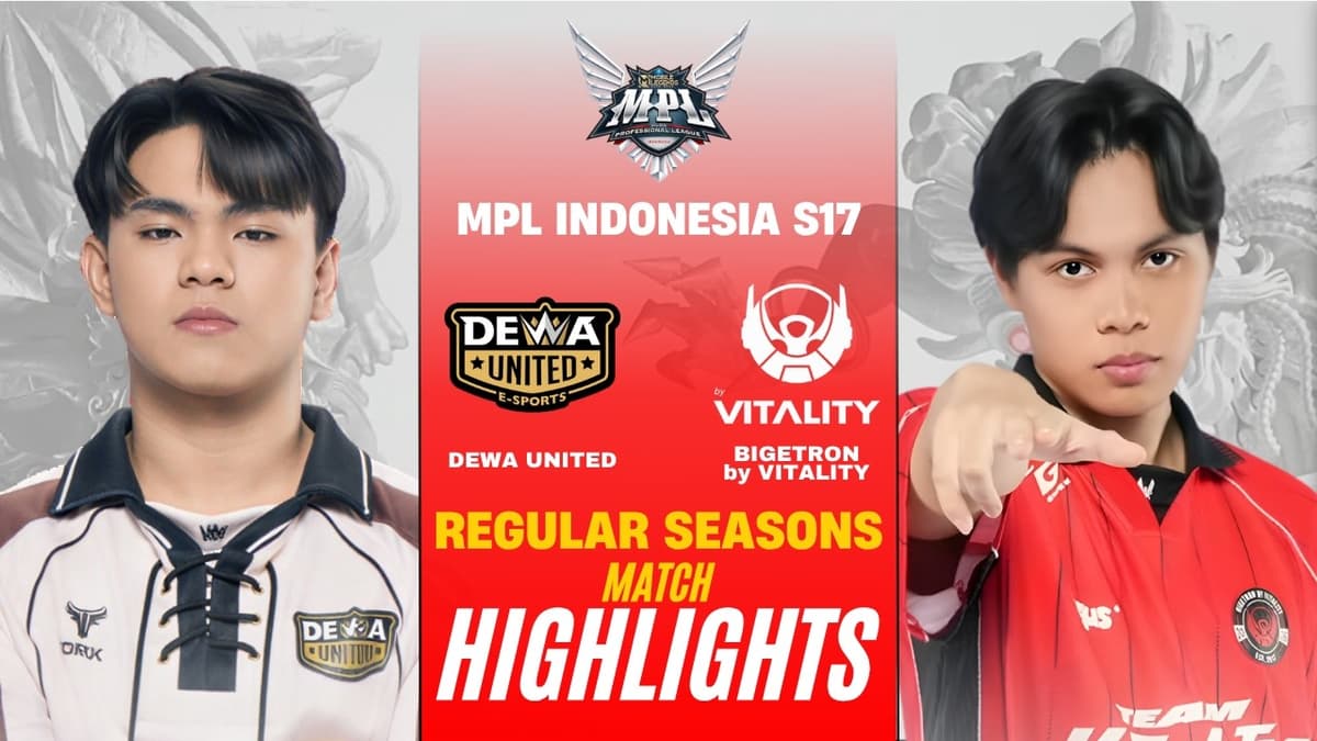 Dewa United versus Bigetron by Vitality match highlights image from MPL Indonesia Season 17