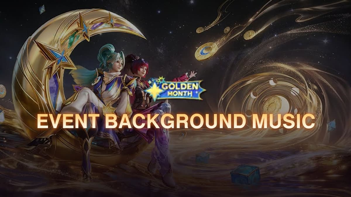 MLBB Golden Month 2026 event banner with golden crescent moon design and Ramadan celebration theme