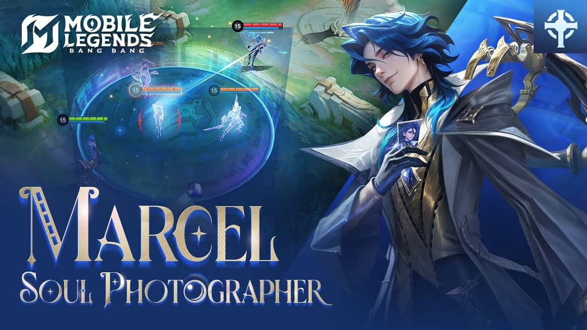 Marcel MLBB hero spotlight thumbnail showing Soul Photographer abilities