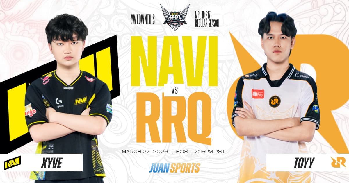 RRQ Hoshi and NAVI match graphic for MPL ID Season 17
