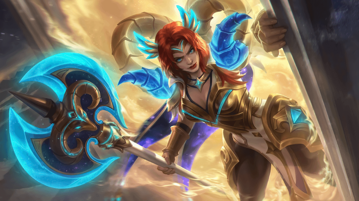 Hilda Zodiac Aries skin wallpaper landscape in Mobile Legends Bang Bang