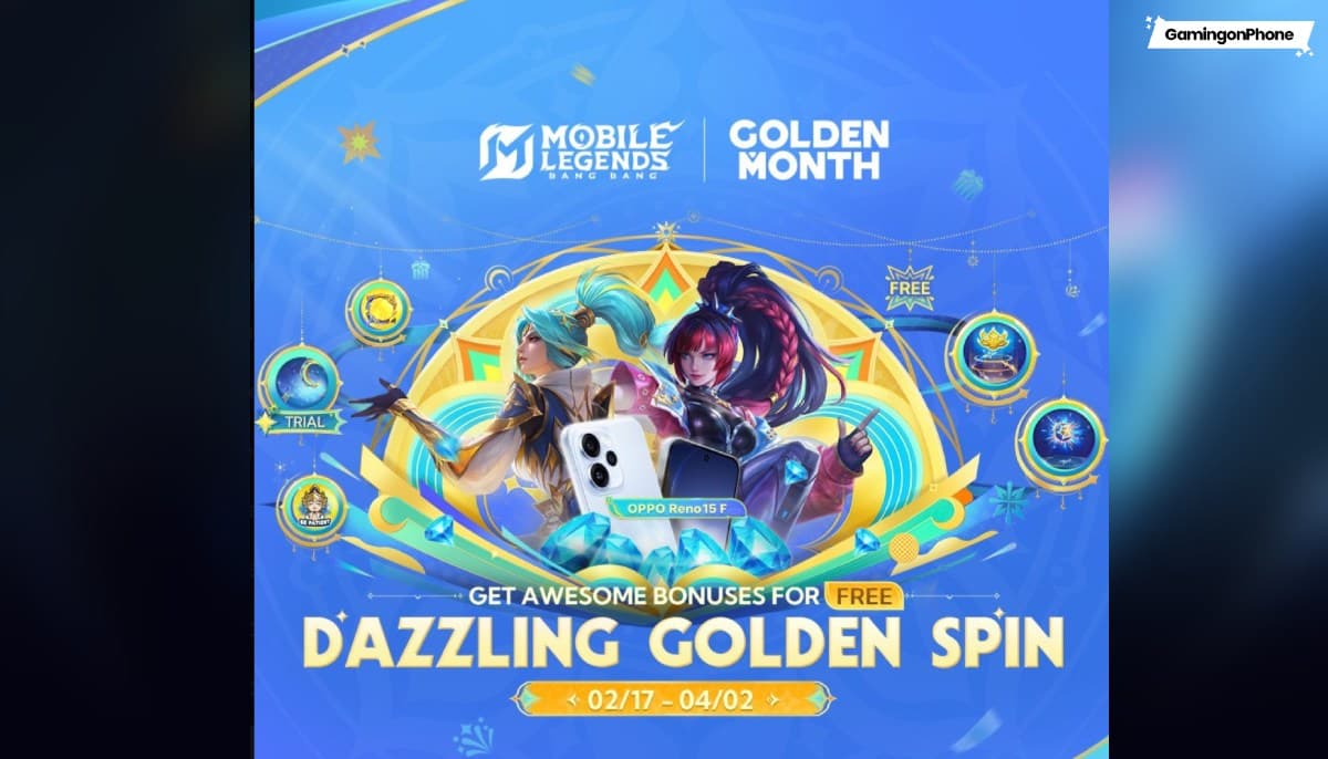 MLBB Golden Month 2026 event guide banner showing free skin rewards and event calendar