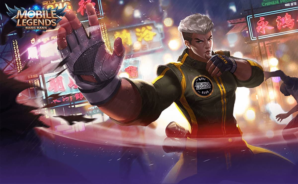 Chou MLBB grey hair skin splash art 1600x991