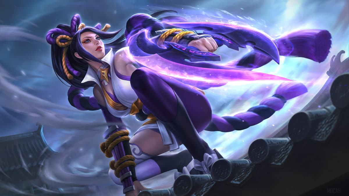 Hanabi Moonlit Ninja skin splash art in Mobile Legends Bang Bang