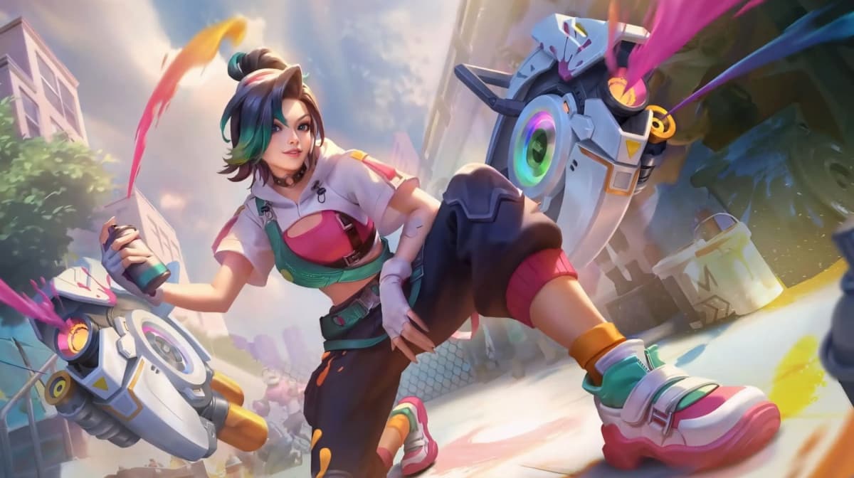Ixia Arclight Outlaw MLBB gold lane guide splash art