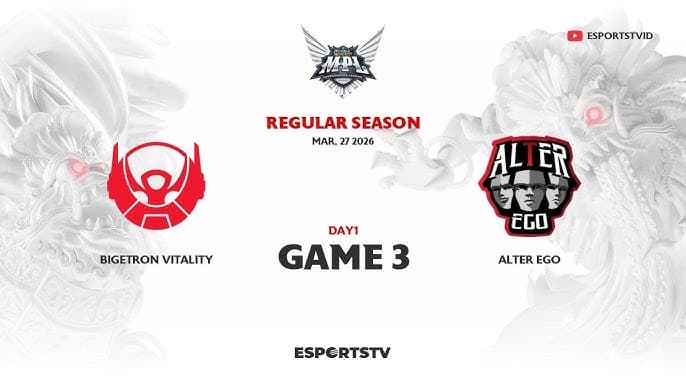 Bigetron by Vitality versus Alter Ego stage broadcast during MPL ID Season 17