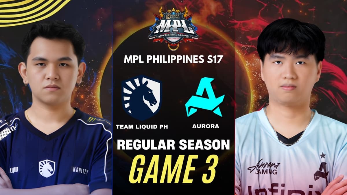 MPL PH Season 17 broadcast showing Team Liquid PH versus Aurora on opening day
