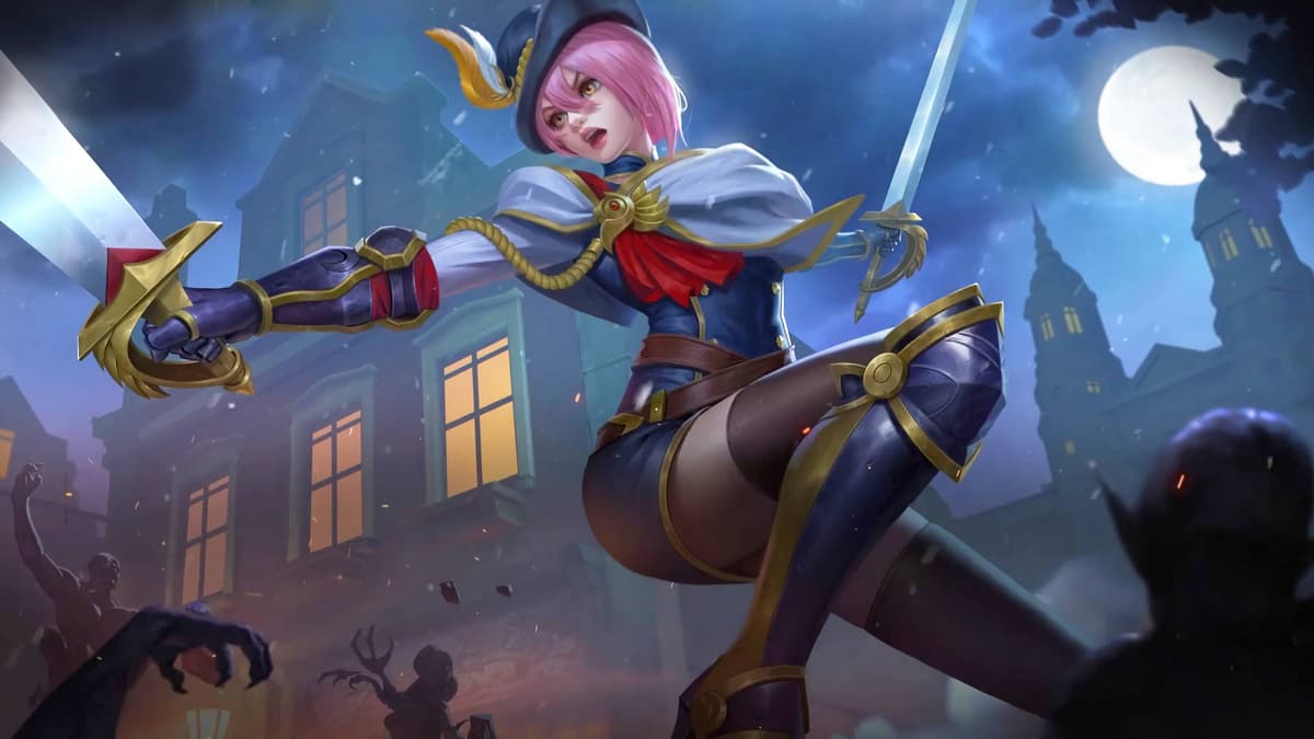 Fanny MLBB hero splash art with steel cables in Mobile Legends Bang Bang