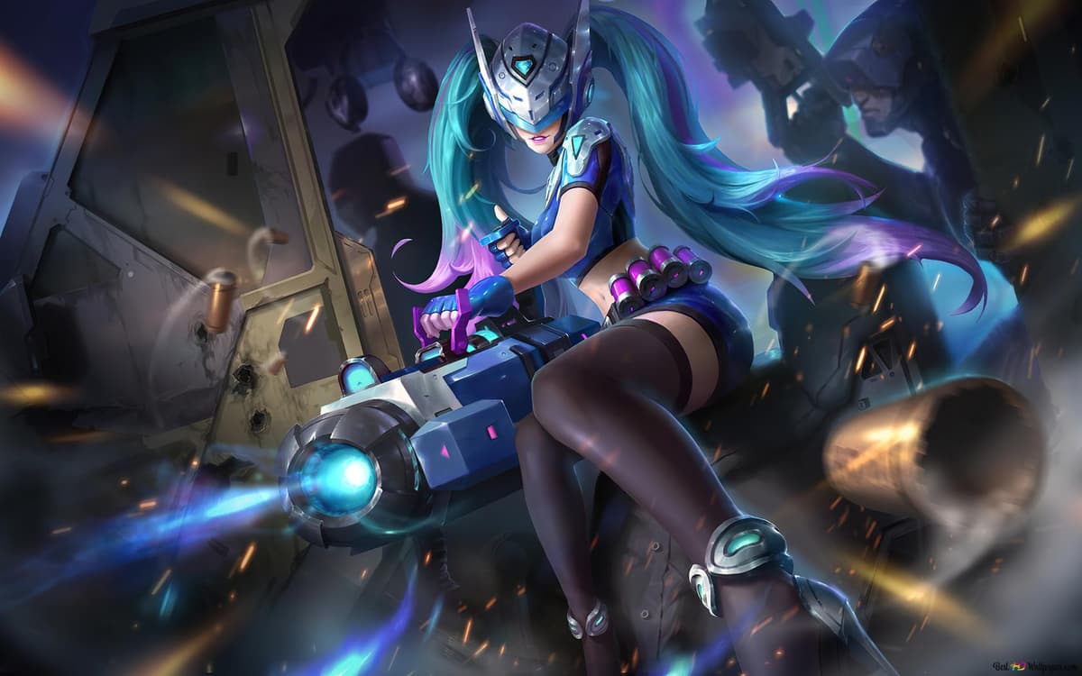 Layla Blue Spectre skin splash art in MLBB
