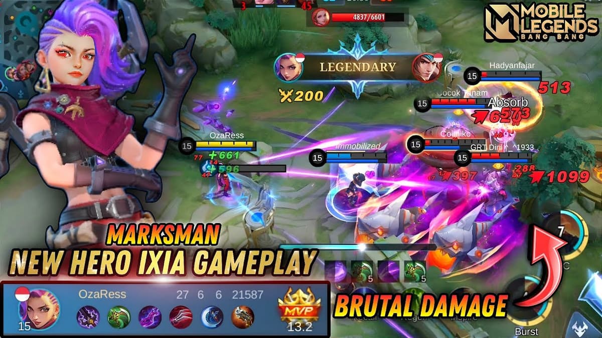 MLBB Ixia gold lane marksman gameplay