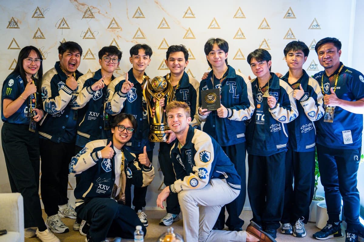 Team Liquid PH celebrating their MSC 2025 championship at the Esports World Cup in Riyadh