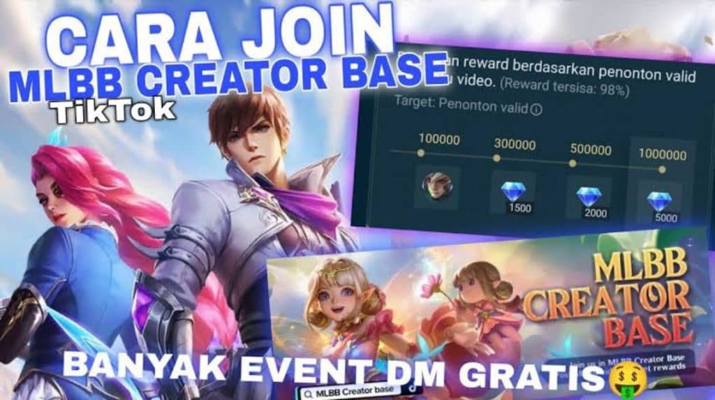 MLBB Creator Base official program banner showing Mobile Legends content creator branding