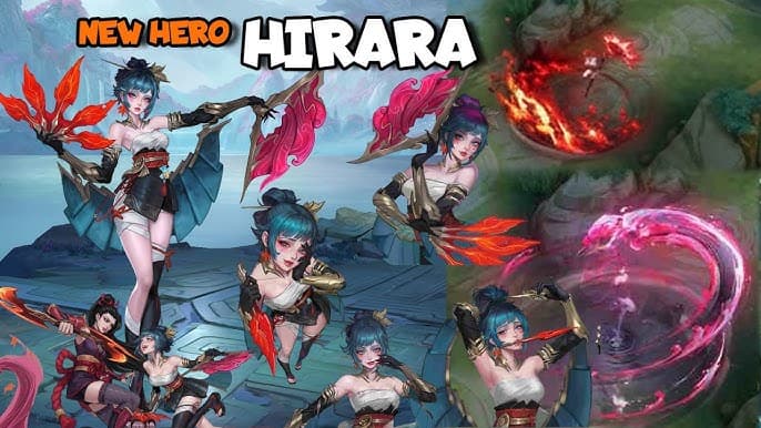 Hanabi MLBB hero splash art, leader of the Scarlet Shadow and Hirara's sworn protector in the Land of Dawn