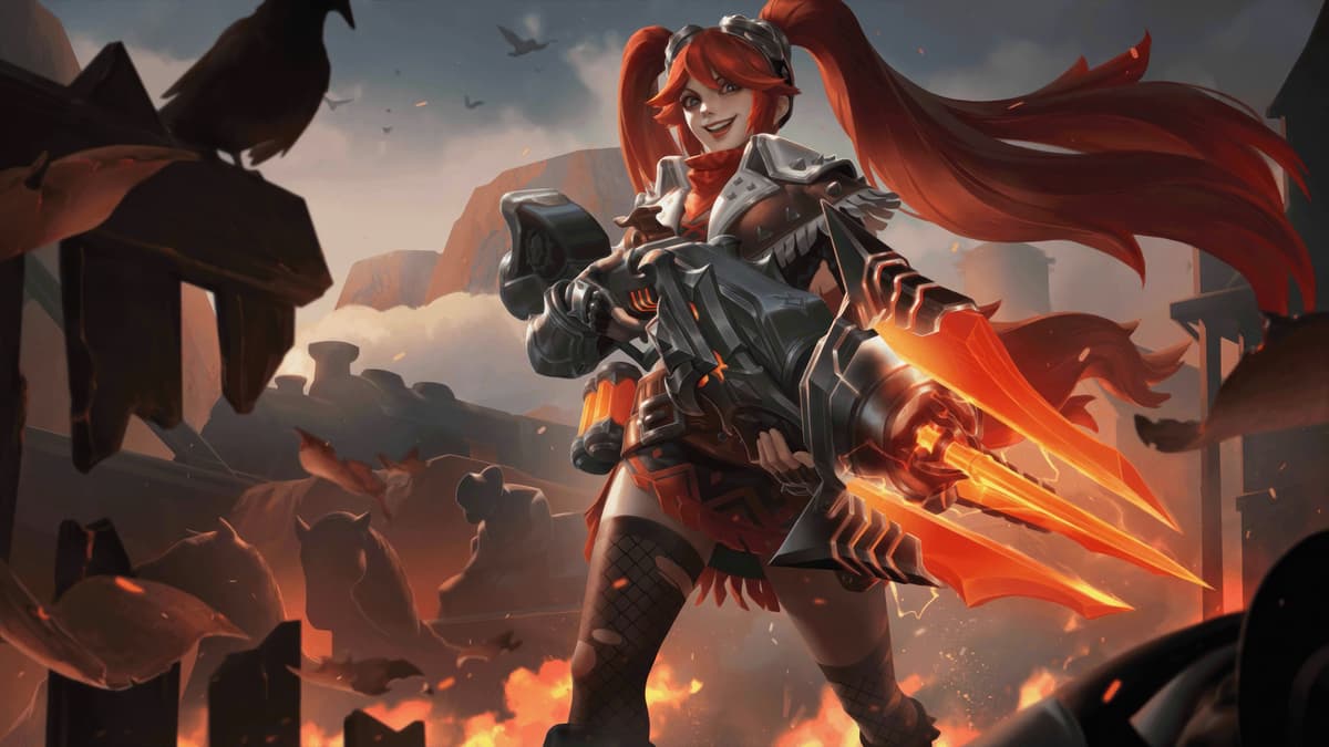 Layla Blazing Gun skin splash art in Mobile Legends Bang Bang