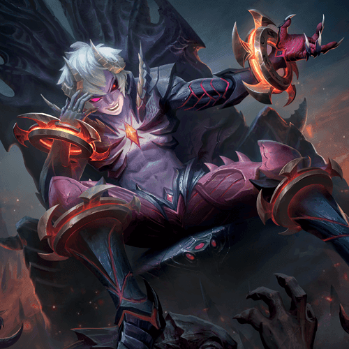 Dyrroth Prince of the Abyss hero splash art in MLBB